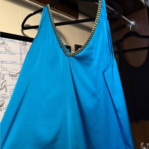 Generation Love Turquoise Chain-Accent Tank Top